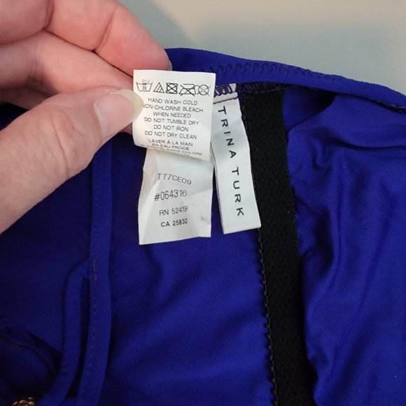 Trina Turk Algiers Deep V Neck Lattice Back Strappy Front One Piece - Picture 15 of 16